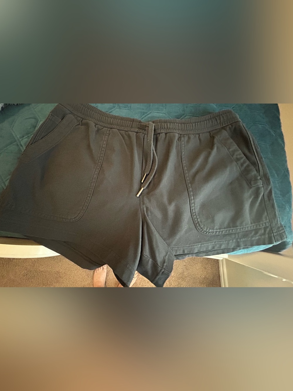 Athleta Black Farallon Athletic Drawstring Shorts Large